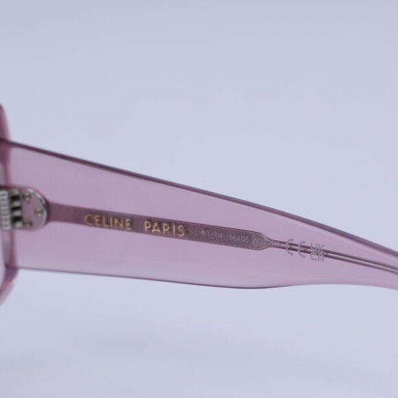 🕶️ New Celine CL40277F 72Y Sunglasses - Transparent Pink Frame, Pink Lenses - Picture 5 of 10